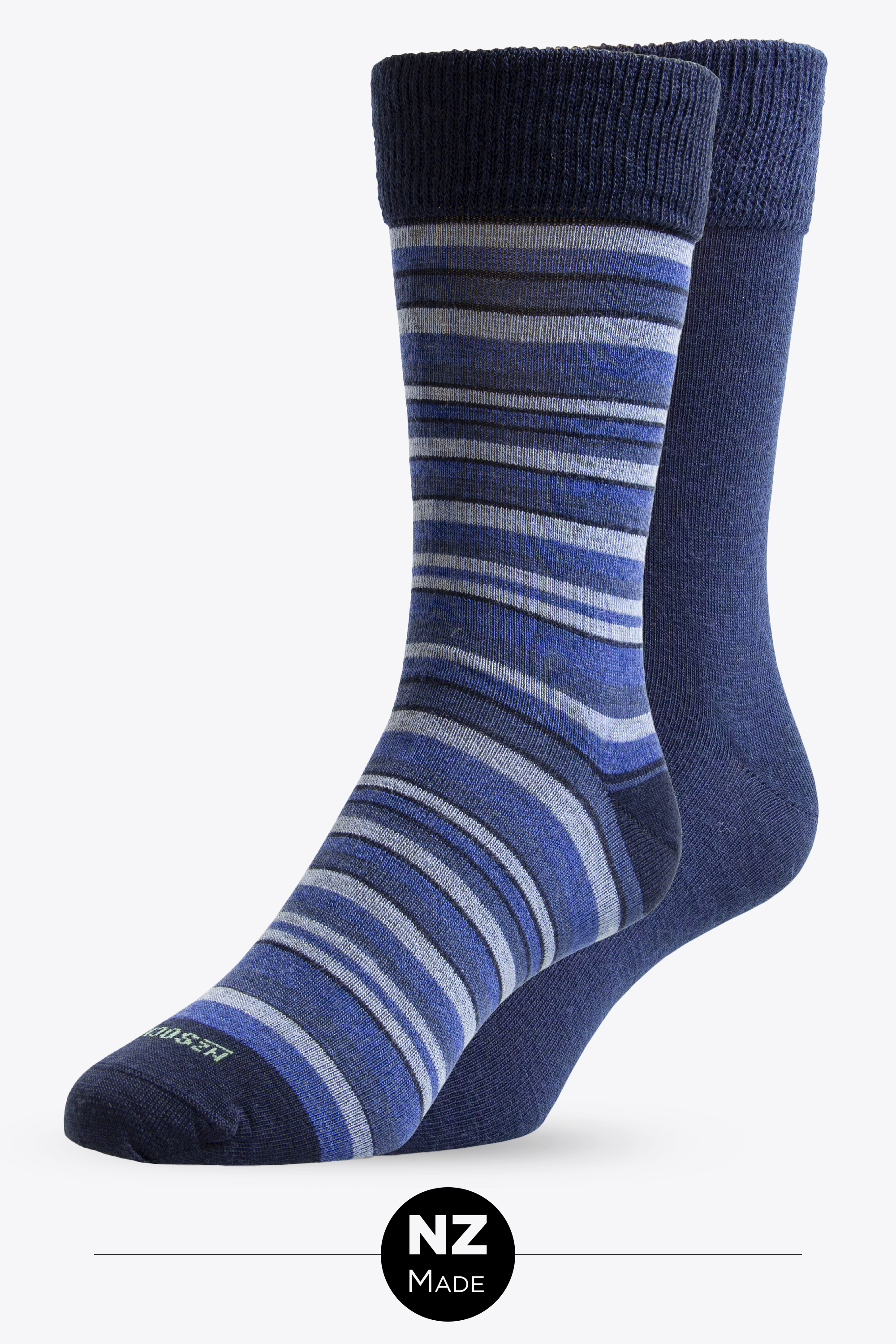 Merino Distinctive Stripe 2 Pack - navy